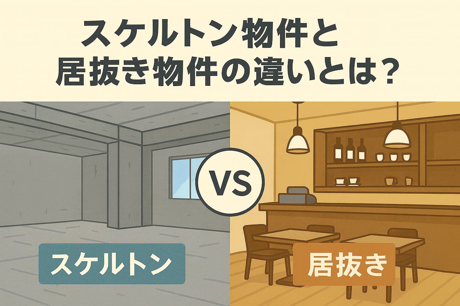 スケルトン物件と居抜き物件の違いとは？ | ブログ | 名古屋のテナント