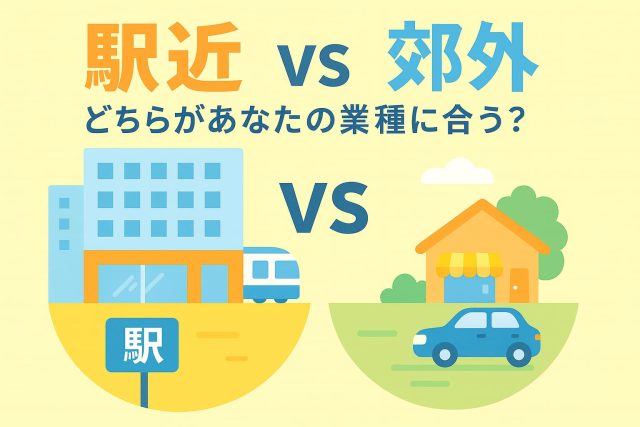 駅近 vs 郊外 どちらがあなたの業種に合う？