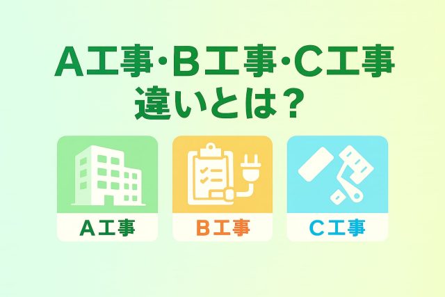 A工事・B工事・C工事の違いとは？