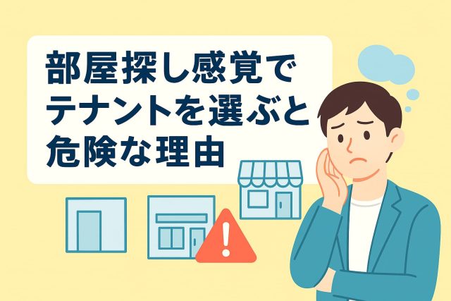 部屋探し感覚でテナントを選ぶと危険な理由