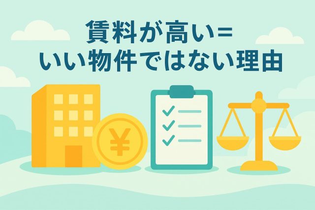 賃料が高い＝いい物件ではない理由