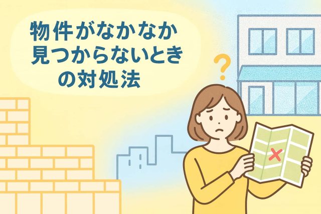 物件がなかなか見つからないときの対処法